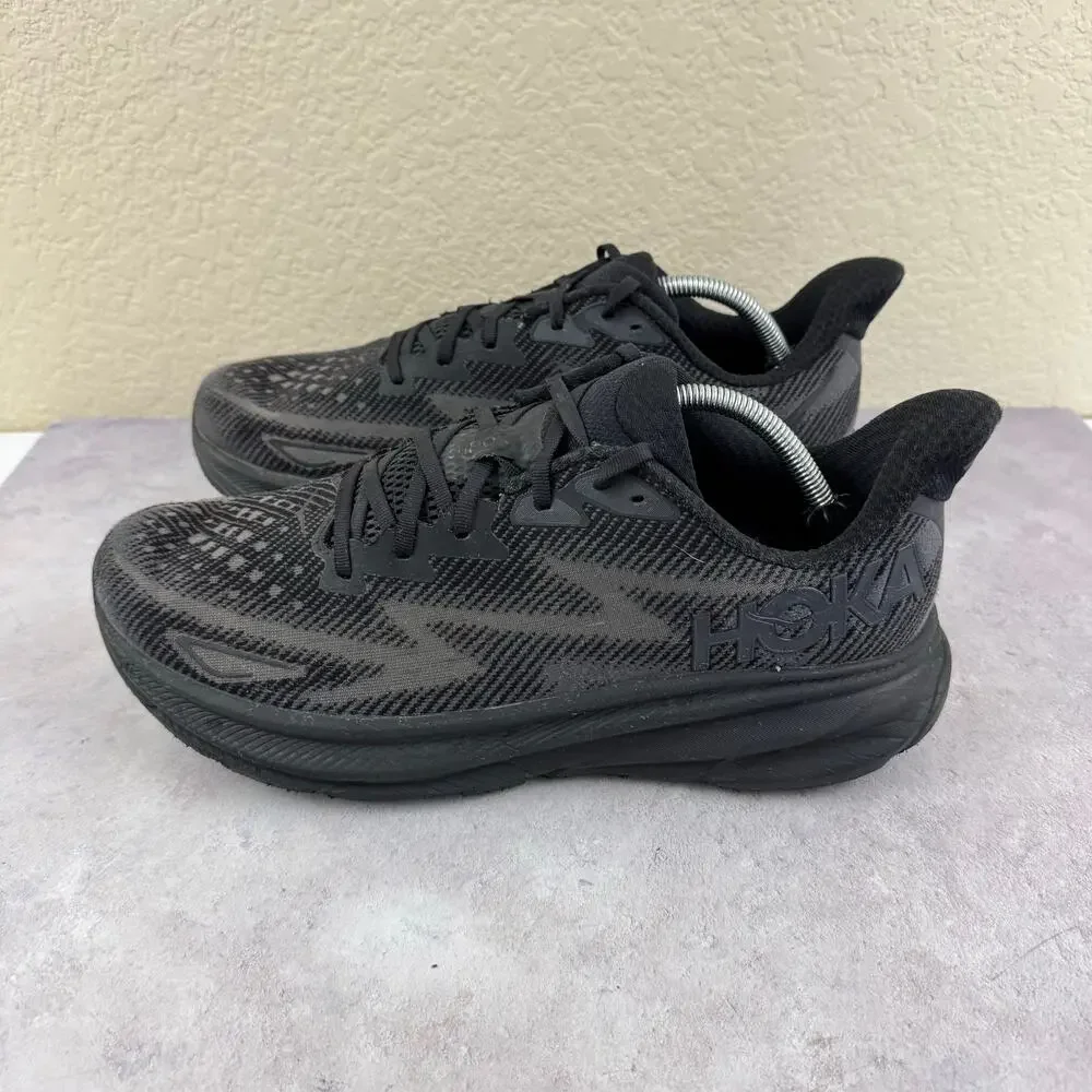 HOKA Clifton 9 Mens 12 D Black Running Shoes 1127895 BBLC